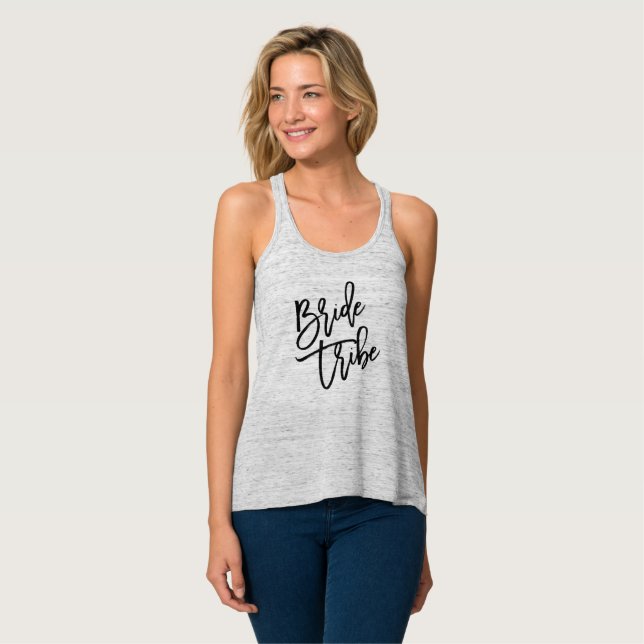 Bride Tribe Black Script Tank Top (Vorderseite Vollansicht)