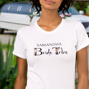 Bride Tribe Boho Floral Letters Bachelorette T-Shirt
