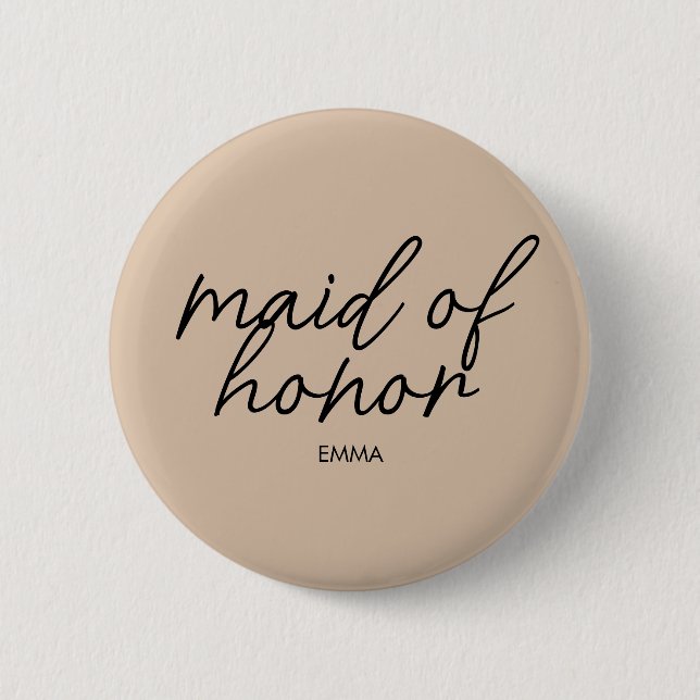 Bride Tribe | Brautparty Modern Monogram Button (Vorderseite)