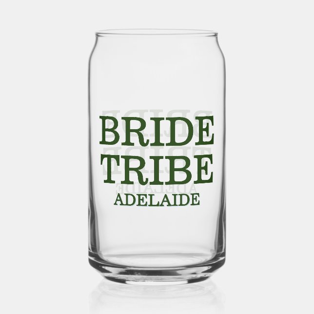 Bride Tribe Bridal Party Hunter Green Dosenglas (Vorderseite)