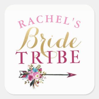 Bride Tribe Bridal Shower Stickers Floral Hen