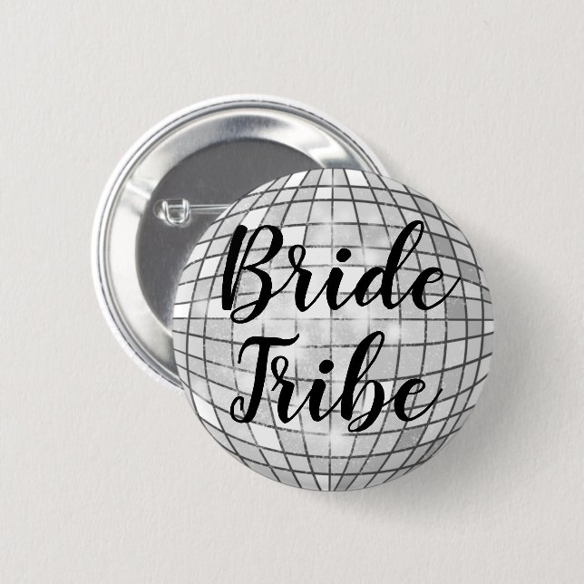 Bride Tribe Disco Ball Button (Vorne & Hinten)