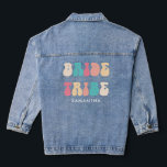 Bride Tribe Funky Retro Vintager Junggeselinnen-Ab Jeansjacke<br><div class="desc">Bride Tribe Funky Retro Vintager Junggeselinnen-Abschied Denim Jacket mit individuelle Name</div>