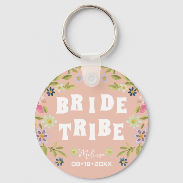 Bride Tribe Funny Bridesmaid Gefallen Schlüsselanhänger (Vorderseite)