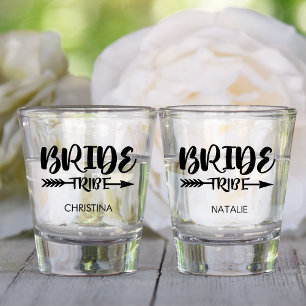 Bride tribe gift Custom bridesmaid name Schnapsglas