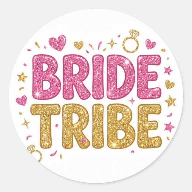 Bride Tribe Glitter Sticker (Vorderseite)