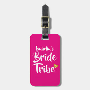 Bride Tribe Gold Date Herz Personalisiert Gepäckanhänger