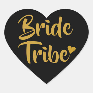 Bride Tribe Gold Heart Herz-Aufkleber
