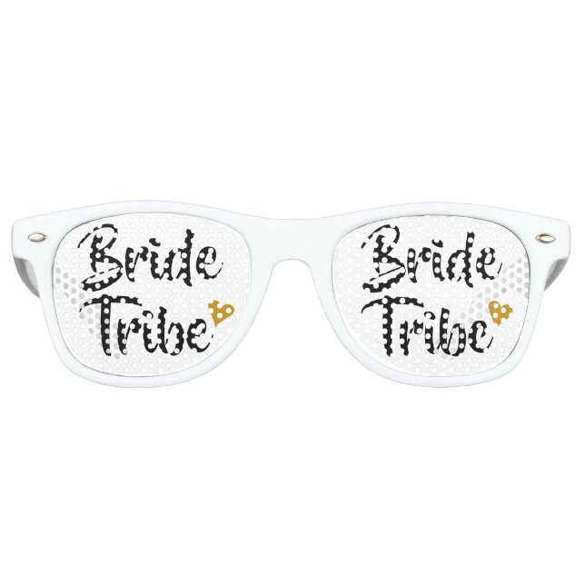 Bride Tribe Gold Heart Partybrille (Vorderseite)