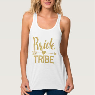 Bride Tribe Golden Glitzer Print4 Tank Top