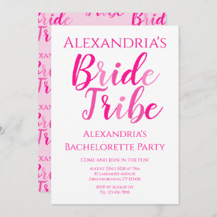 Bride Tribe Hot Pink Junggeselinnen-Abschied Einladung