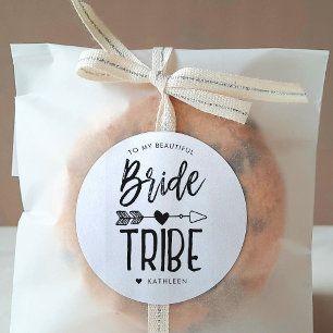 Bride Tribe   Individuelle Name Hochzeit Runder Aufkleber