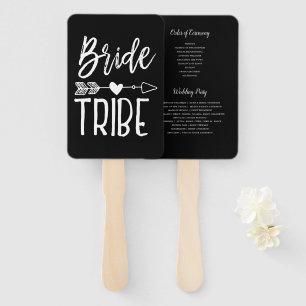 Bride Tribe Individuelle Name Wedding Black Fächer
