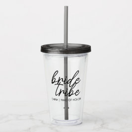 Bride Tribe | Modern Bridesmaid Personalisiert Acryltrinkbecher