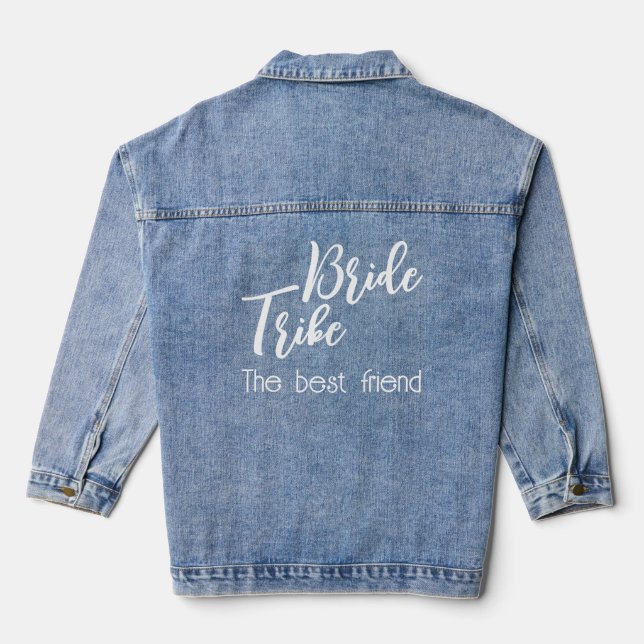 Bride Tribe Moderne SkriptWedding Jeansjacke (Rückseite)