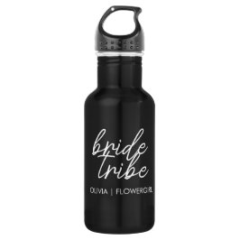 Bride Tribe | Modernes Blumenmädchen Edelstahlflasche