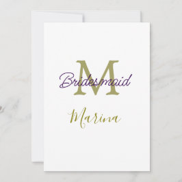 Bride tribe monogram bridal shower simple golden p einladung