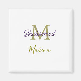 Bride tribe monogram bridal shower simple golden p magnet