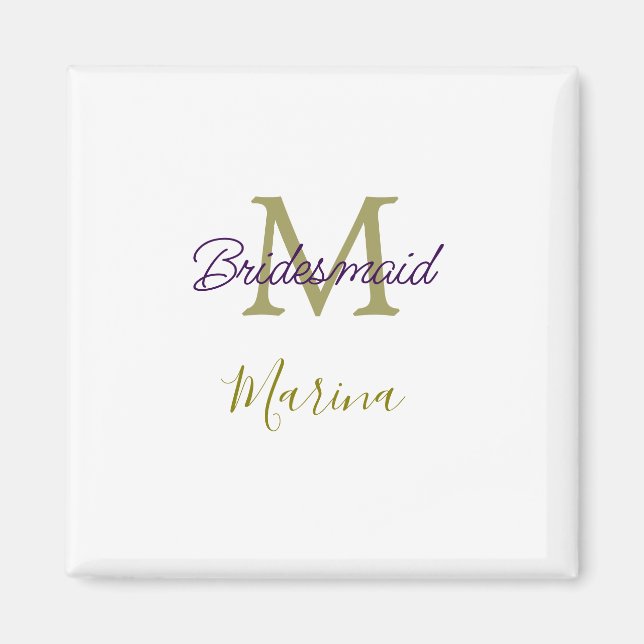 Bride tribe monogram bridal shower simple golden p magnet (Vorne)