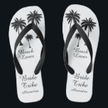 Bride Tribe Palm Tree Beach Lover Flip Flops<br><div class="desc">Mit diesen phantastischen Bride Tribe Palm Tree Beach Lover Flip Flops mit hübschen Palmen erstrahlt der Strand stilvoll. Raum,  um sich mit den Namen Ihrer Brautjungfrau anzupassen! Mischen Sie Ihre Lieblings-Strandprodukte von Up On the Mountain!</div>