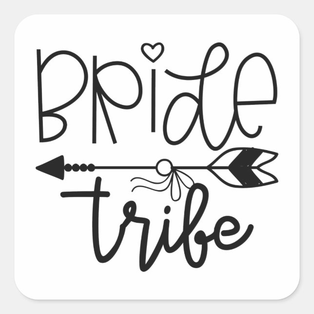 Bride Tribe Quadratischer Aufkleber (Vorderseite)