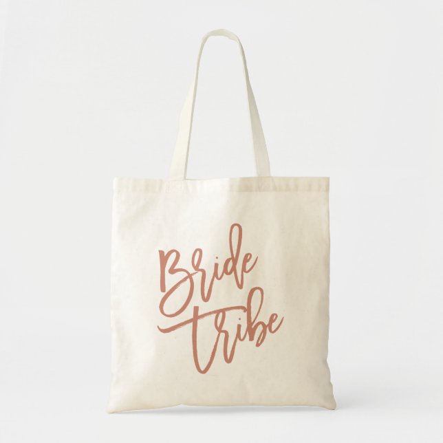 Bride Tribe Rose Gold Script Tragetasche (Vorne)