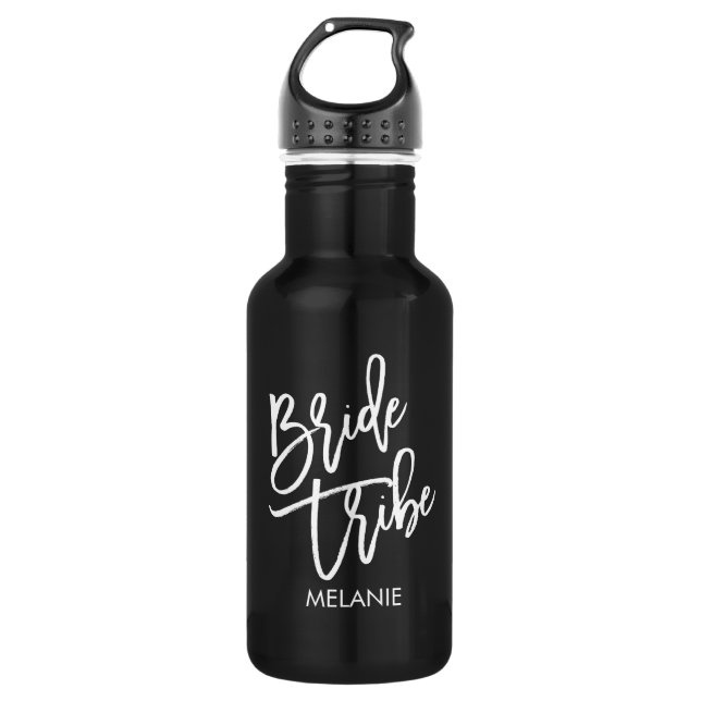 Bride Tribe White Script Edelstahlflasche (Vorderseite)