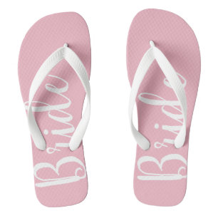 Bride Typografie Pink Flip Flops
