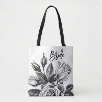 Bride | Vintage Tee-Rose in Schwarz und Weiß