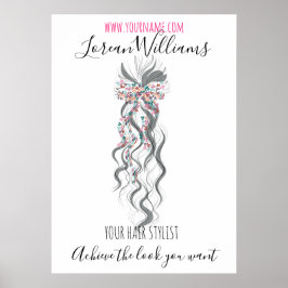 Bride Wavy Haar Blumenkranz Haarstyling Branding Poster