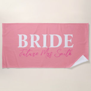 Bride Wedding bachelorette Ehefrau Personalisiert Strandtuch