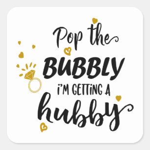 Bride Wedding Brautparty Verlobung Quadratischer Aufkleber