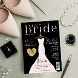 Bride Wedding Dress Brautparty Magazine Cover I Einladung<br><div class="desc">Mit unserem eleganten, stilvollen und trendigen Brautparty-Cover laden wir Sie ein, Ihre Brautparty-Veranstaltung zu feiern. Die Brautdusche ist so konzipiert, dass sie wie ein stilvolles und glamouröses Brautmagazin aussieht. Das Brautparty-Magazin zeigt unser handgemaltes, elegantes und modernes schlichtes Brautkleid in Weiß und Blassrosa. Das Hochzeitskleid hängt an einem verzierten Kleiderbügel im...</div>