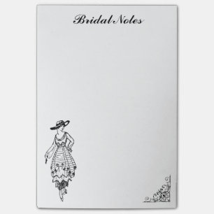 Bride Wedding Fashion Dress Bridal Notes Post-it Klebezettel