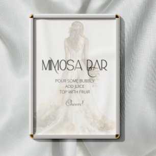 Bride Wedding Gown Mimosa Bar Sign Poster