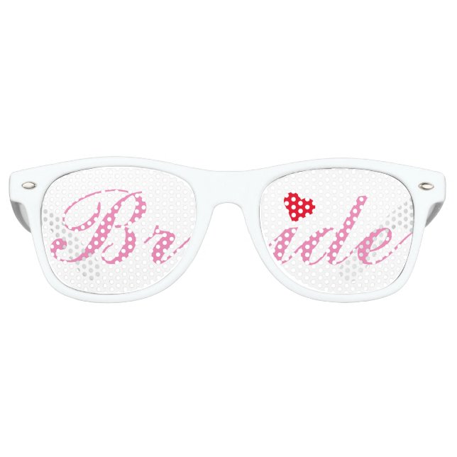 Bride Wedding Junggeselinnen-Abschied Pink White S Partybrille (Vorderseite)