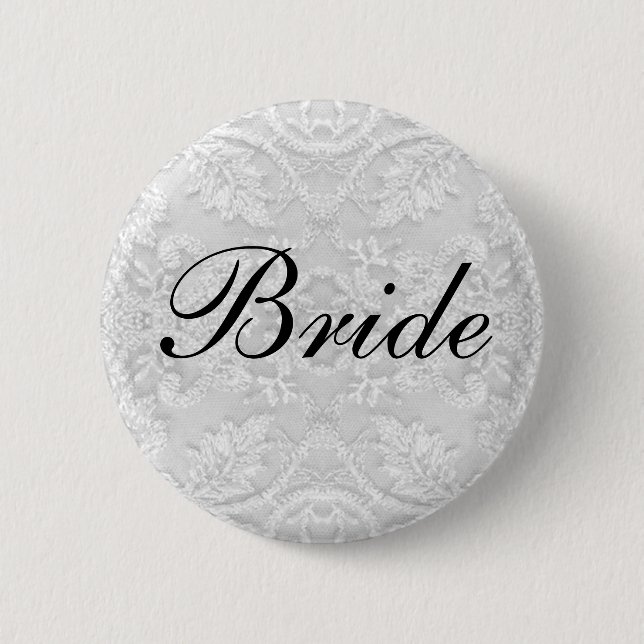 Bride Wedding Leace weiß Button (Vorderseite)