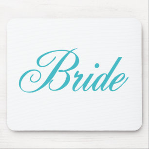 Bride Wedding Mousepad in Aqua Blue