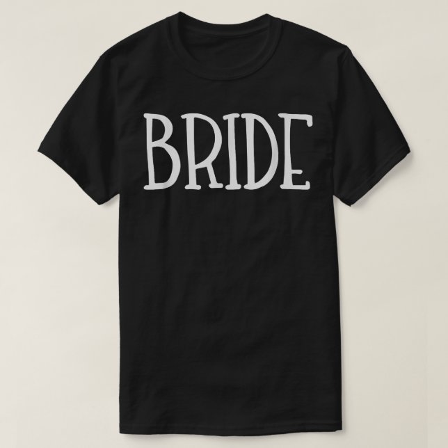 Bride Wedding Party Groom Hand gedruckte Ehefrau B T-Shirt (Design vorne)