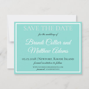 Bride & Wedding Suite Elegantes Aquamarines Blue Save The Date