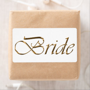 Bride White Gold-Drehbuch Kalligrafie elegant chic