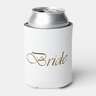Bride White Gold-Drehbuch Kalligrafie elegant chic Dosenkühler