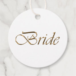 Bride White Gold-Drehbuch Kalligrafie elegant chic Geschenkanhänger