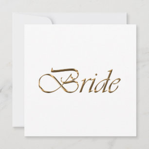 Bride White Gold-Drehbuch Kalligrafie elegant chic Karte