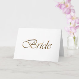 Bride White Gold-Drehbuch Kalligrafie elegant chic Karte