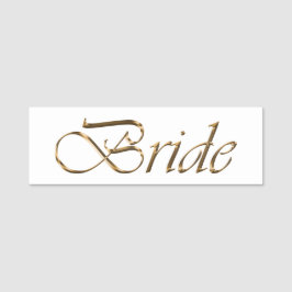 Bride white gold elegante Skriptkalligrafie chic Namensschild
