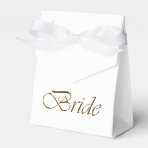 Bride White Gold Skript Kalligrafie stilvolle chic Geschenkschachtel