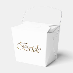 Bride white & gold skriptkalligrafie elegant chic geschenkschachtel