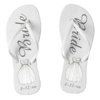 BRIDE White Princess Wedding Dress Gown Flip Flops