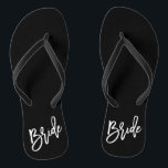 Bride White Script Flip Flops<br><div class="desc"></div>